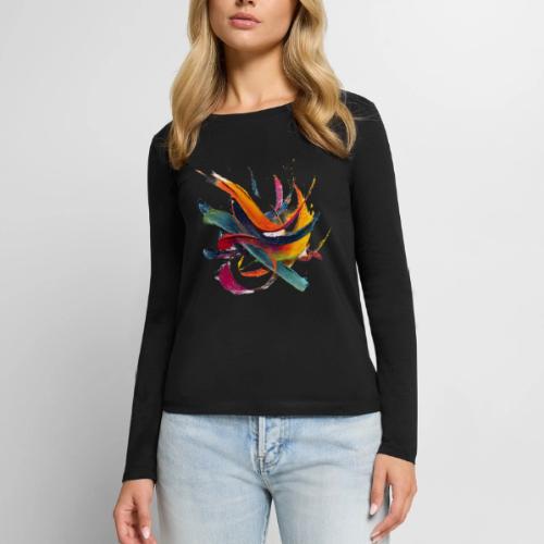Colorful Waves - Women's Premium Slim Fit Long Sleeve T-Shirt