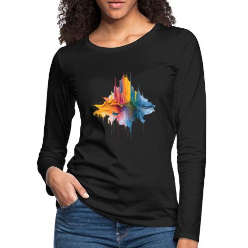Impasto Spectrum - Women's Premium Slim Fit Long Sleeve T-Shirt
