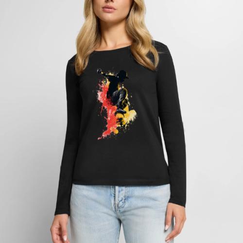 Skateboarding: Splash of Motion - Women's Premium Slim Fit Long Sleeve T-Shirt
