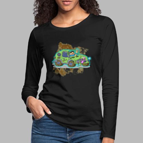 Ongher's UFO Crashed Car - Women's Premium Slim Fit Long Sleeve T-Shirt
