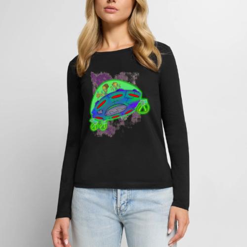 Ongher's UFO Flying Saucer - Women's Premium Slim Fit Long Sleeve T-Shirt