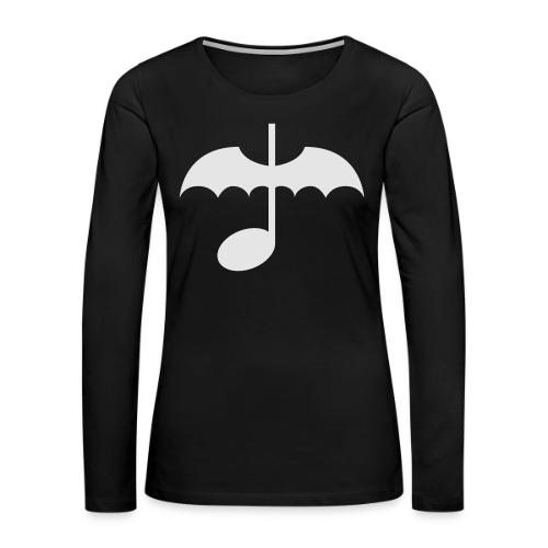 Music Note with Bat Wings - Women's Premium Slim Fit Long Sleeve T-Shirt