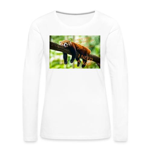 Fox napping meme - Women's Premium Slim Fit Long Sleeve T-Shirt