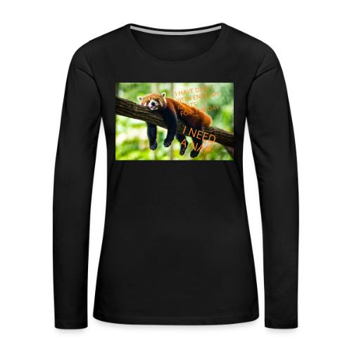 Fox napping meme - Women's Premium Slim Fit Long Sleeve T-Shirt