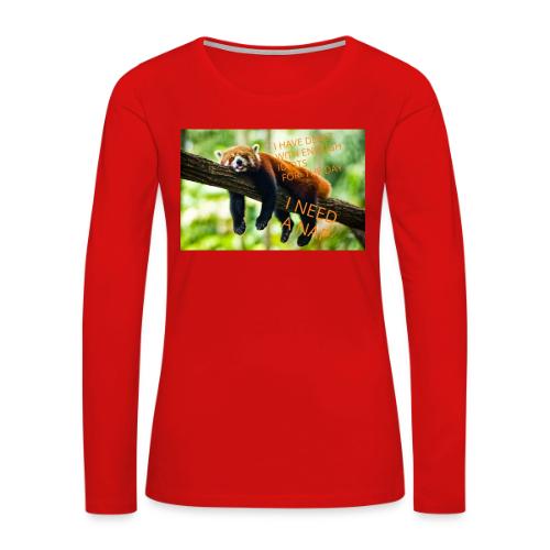 Fox napping meme - Women's Premium Slim Fit Long Sleeve T-Shirt