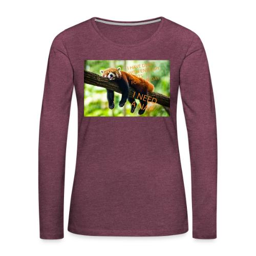 Fox napping meme - Women's Premium Slim Fit Long Sleeve T-Shirt