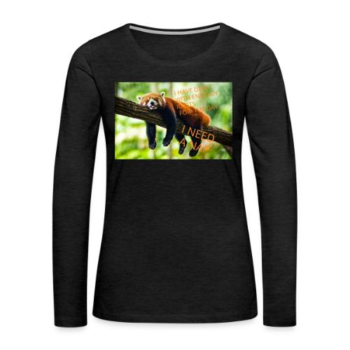 Fox napping meme - Women's Premium Slim Fit Long Sleeve T-Shirt