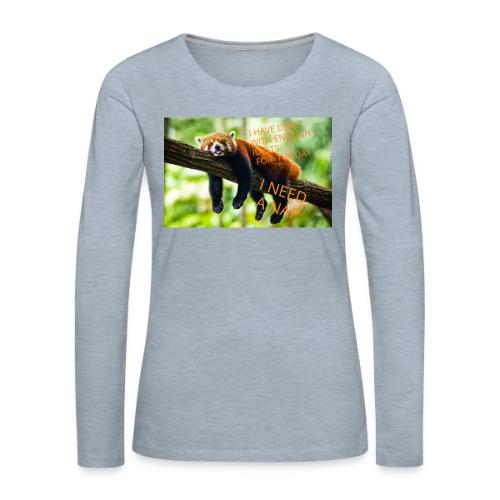 Fox napping meme - Women's Premium Slim Fit Long Sleeve T-Shirt