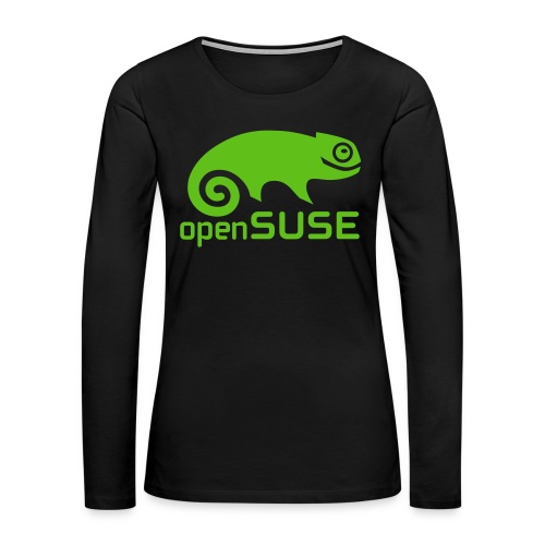 openSUSE Logo Vector - Women's Premium Slim Fit Long Sleeve T-Shirt