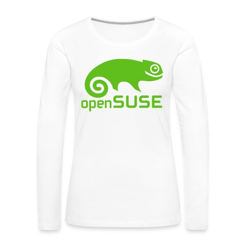 openSUSE Logo Vector - Women's Premium Slim Fit Long Sleeve T-Shirt