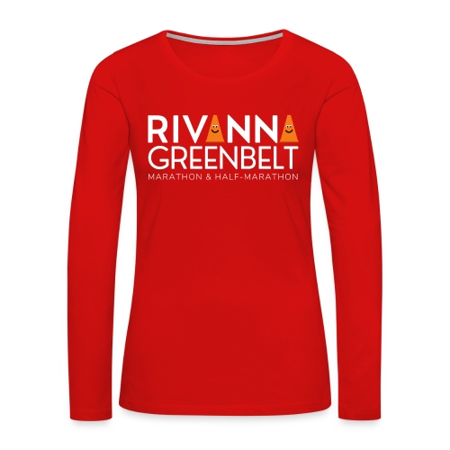 RIVANNA GREENBELT (all white text) - Women's Premium Slim Fit Long Sleeve T-Shirt