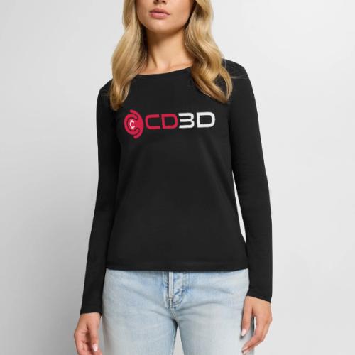 CD3D White Front/CinemaDraft Logo Back - Women's Premium Slim Fit Long Sleeve T-Shirt