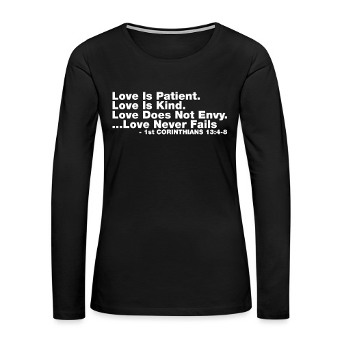 Love Bible Verse - Women's Premium Slim Fit Long Sleeve T-Shirt