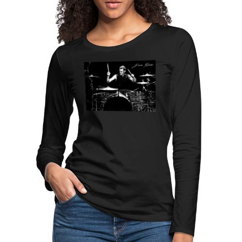 Landon Hall On Drums - Women's Premium Slim Fit Long Sleeve T-Shirt