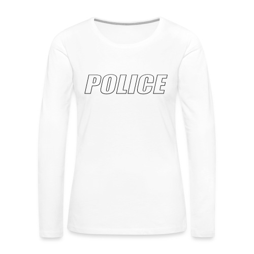 Police White - Women's Premium Slim Fit Long Sleeve T-Shirt