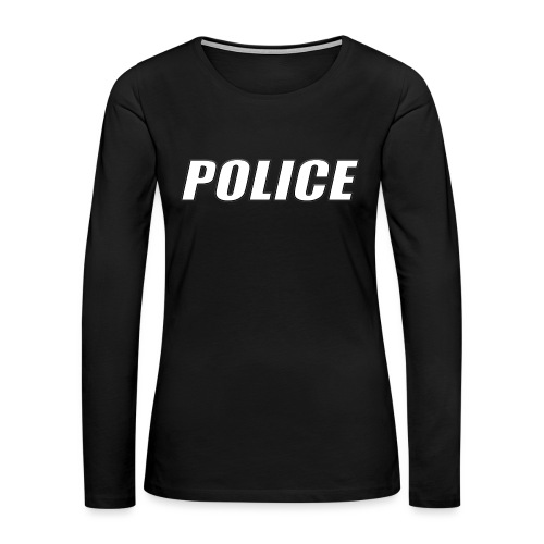 Police White - Women's Premium Slim Fit Long Sleeve T-Shirt