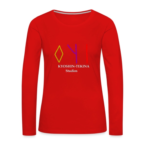 Kyoshin-Tekina Studios logo (white text) - Women's Premium Slim Fit Long Sleeve T-Shirt