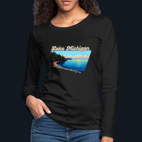 Lake Michigan Unsalted and shark-free - Women's Premium Slim Fit Long Sleeve T-Shirt