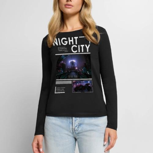 Night City Japan Town - Women's Premium Slim Fit Long Sleeve T-Shirt