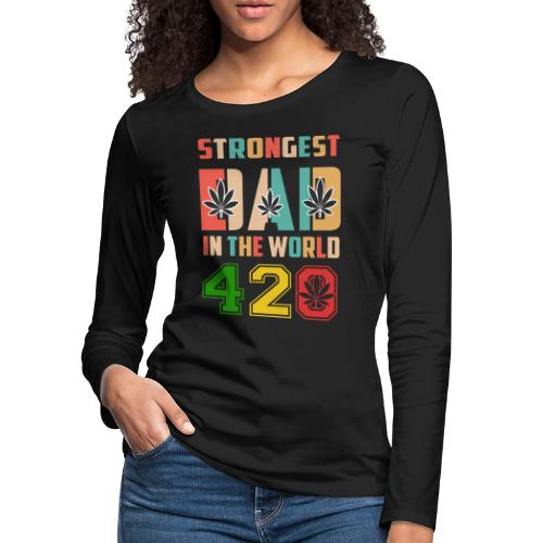 Chucklesome 420 Dad Loves Herb Weed Marijuana - Women's Premium Slim Fit Long Sleeve T-Shirt