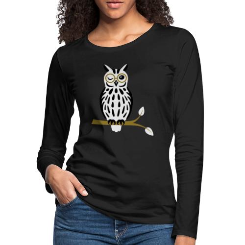 Winky Owl - Women's Premium Slim Fit Long Sleeve T-Shirt