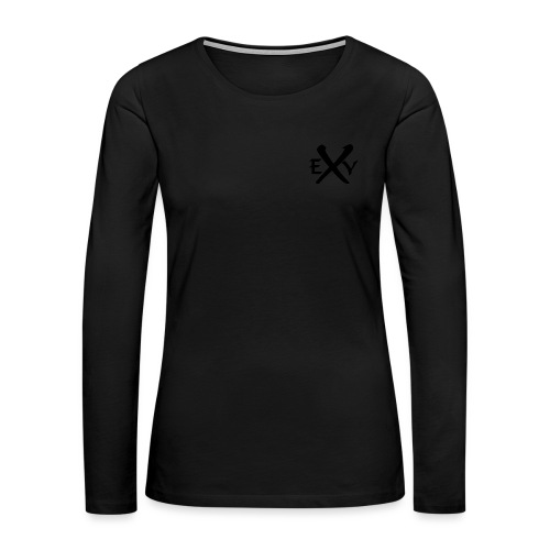 eXy logo (black) - Women's Premium Slim Fit Long Sleeve T-Shirt