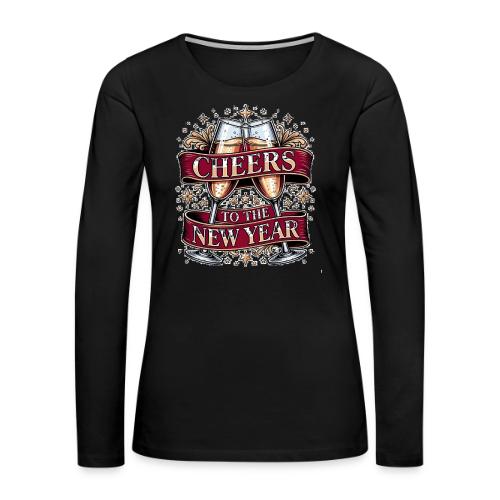 New Year's Champagne T-Shirt - Women's Premium Slim Fit Long Sleeve T-Shirt