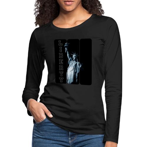 USA: Vertical Liberty - Women's Premium Slim Fit Long Sleeve T-Shirt