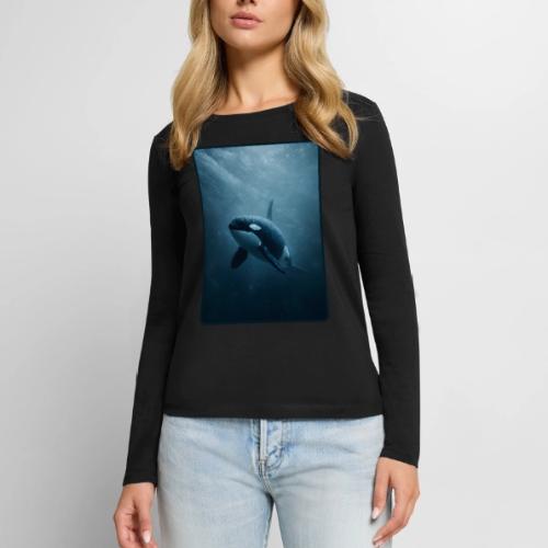 Orca Ocean Wildlife Design - Women's Premium Slim Fit Long Sleeve T-Shirt