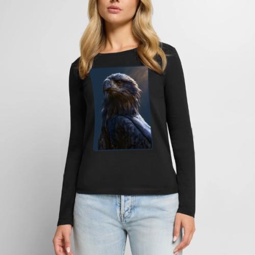 Majestic Eagle Cinematic Portrait Design - Women's Premium Slim Fit Long Sleeve T-Shirt
