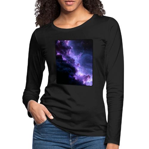 Purple Nebula Space Design - Women's Premium Slim Fit Long Sleeve T-Shirt