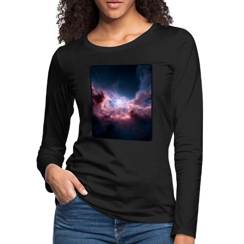 Radiant Cosmic Nebula Artwork - Women's Premium Slim Fit Long Sleeve T-Shirt