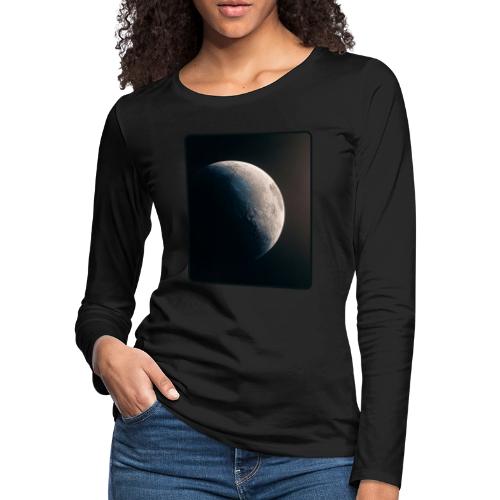 Crescent Moon Celestial Artwork - Women's Premium Slim Fit Long Sleeve T-Shirt