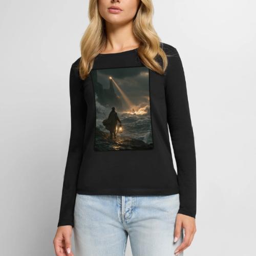 The Lone Lightkeeper's Beacon - Women's Premium Slim Fit Long Sleeve T-Shirt