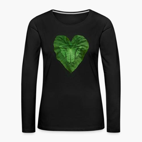 Taro Heart Leaf - Women's Premium Slim Fit Long Sleeve T-Shirt