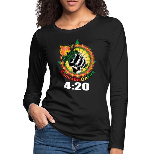 Wacky 420 Keep It Lit Time Weed Marijuana Design - Women's Premium Slim Fit Long Sleeve T-Shirt
