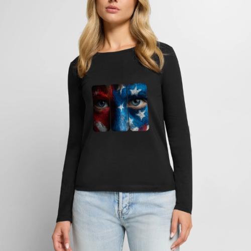 USA: Painted for the Flag - Women's Premium Slim Fit Long Sleeve T-Shirt