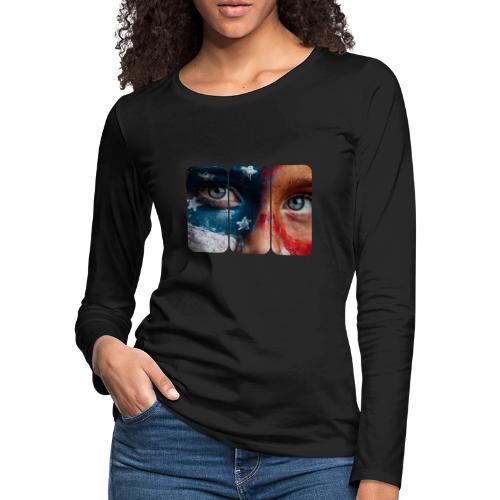 USA: Star-Spangled Glance - Women's Premium Slim Fit Long Sleeve T-Shirt