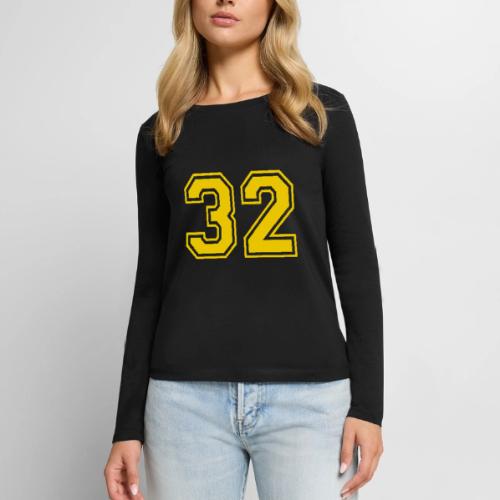 Number 32 in a classic athletic collegiate font - Women's Premium Slim Fit Long Sleeve T-Shirt