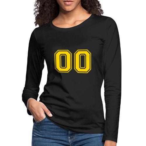 Number 00 in a classic athletic collegiate font - Women's Premium Slim Fit Long Sleeve T-Shirt