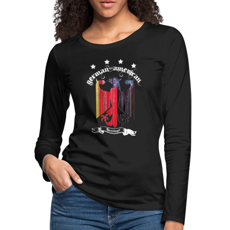 German American Heritage - Women's Premium Slim Fit Long Sleeve T-Shirt