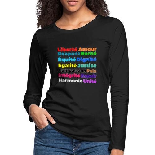 Words of Light - Women's Premium Slim Fit Long Sleeve T-Shirt