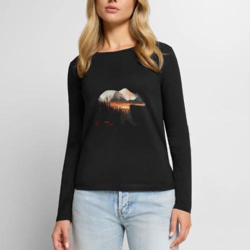 Canada Bear: fiery tones - Women's Premium Slim Fit Long Sleeve T-Shirt