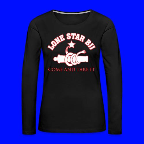 LONE STAR BRAZILIAN JIU-JITSU - Red and white - Women's Premium Slim Fit Long Sleeve T-Shirt