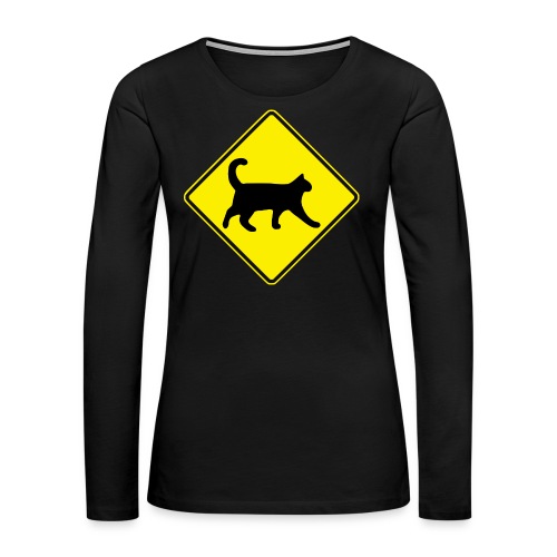 australien road sign cat - Women's Premium Slim Fit Long Sleeve T-Shirt