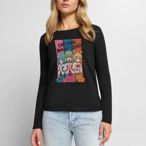 Emotional Damage Squad – Funny Anime Schoolgirl - Women's Premium Slim Fit Long Sleeve T-Shirt
