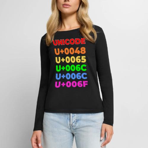 Hello, in unicode - Women's Premium Slim Fit Long Sleeve T-Shirt