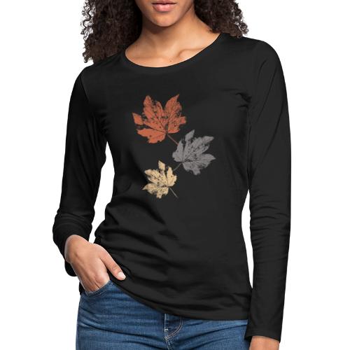 Leaves Foliage Fall Leaf - Women's Premium Slim Fit Long Sleeve T-Shirt