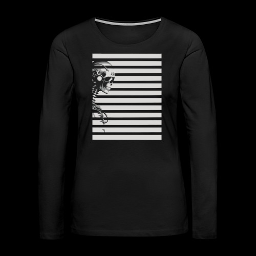 Striped reverse cathedral13 2024 logo - Women's Premium Slim Fit Long Sleeve T-Shirt