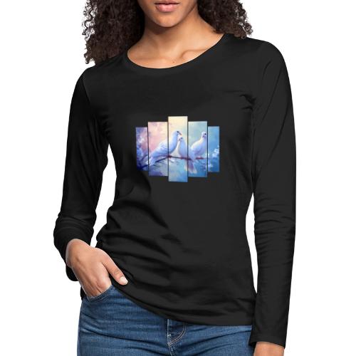 Symbols of Peace and Serenity - Women's Premium Slim Fit Long Sleeve T-Shirt